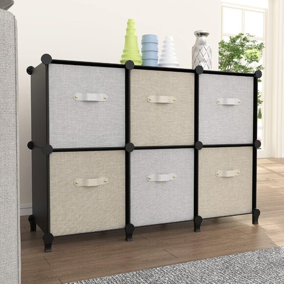 New 6-Cube Storage Organizer, Closet Cabinet Shelf Bookcase for Kids, Bedroom - Picture 2 of 13